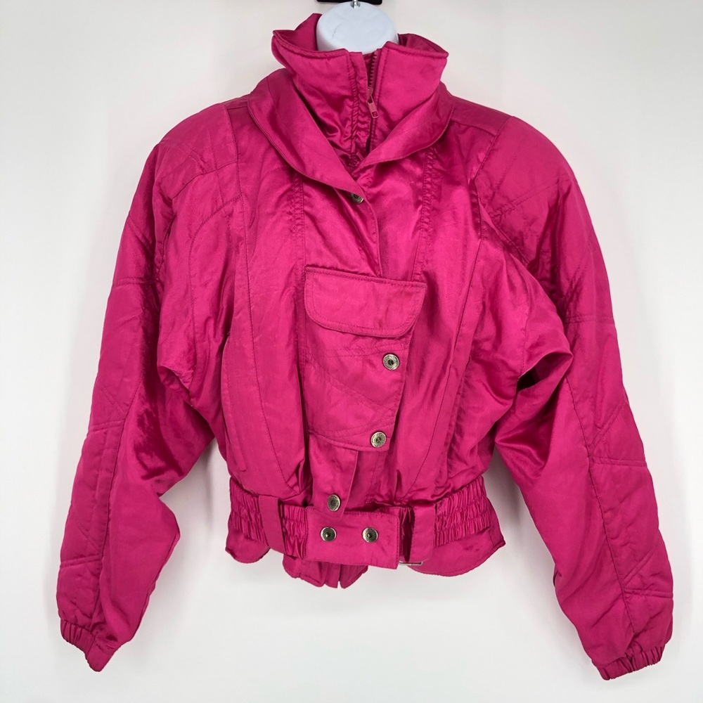 Nils Hot Pink Puffer Ski Jacket Vintage Bomber